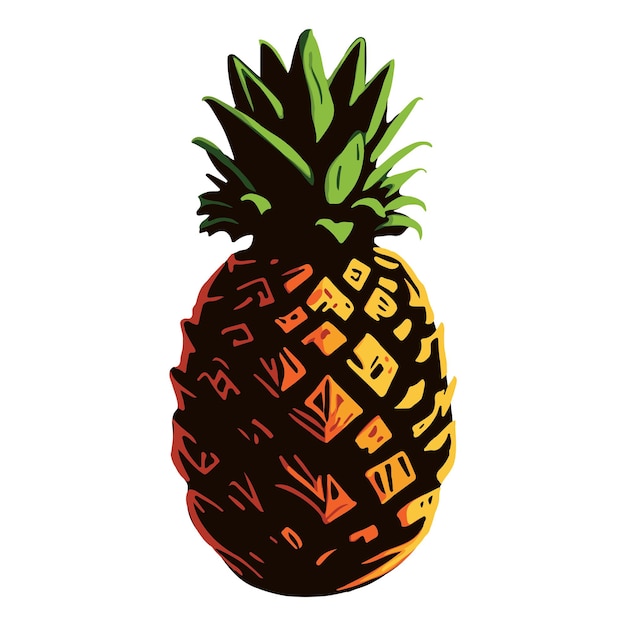 Vettore icona ananas multicolore icona gradiente frutta segno ananas luminoso per web o logo