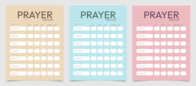 multicolor prayer tracker page template ready to print