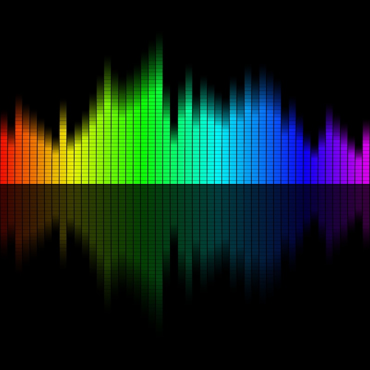 Vector multicolor sound wave from equalizer background