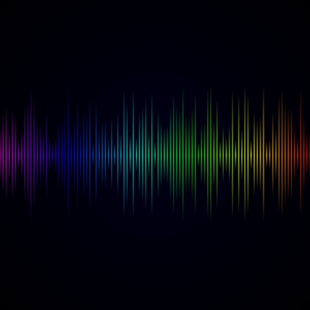 Vector multicolor sound wave from equalizer background