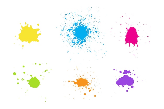 Vector multicolor verfsplatters vector elementen set