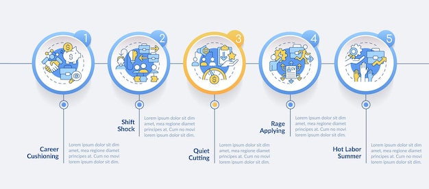 Vector multicolor workplace trends layout with simple line icons