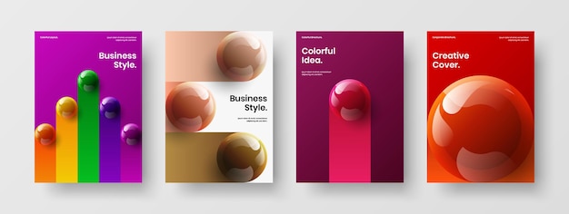 Multicolored 3D spheres company cover concept collection