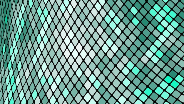 Multicolored abstract background of green squares rhombuses rectangles tiles mosaic