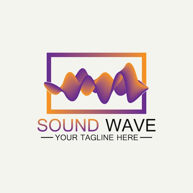 Разноцветный абстрактный логотип звуковой волны жидкости Векторная иллюстрация дизайна