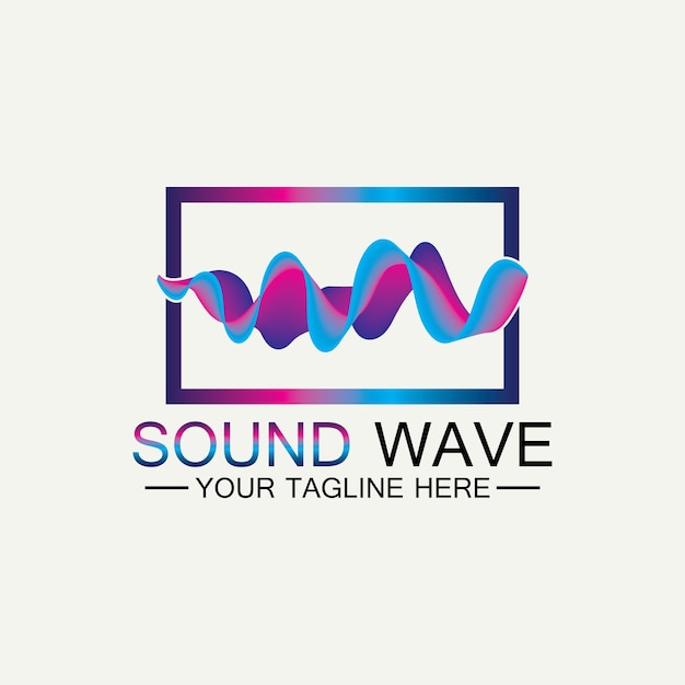 Vettore logo dell'onda sonora fluida astratta multicolore disegno di illustrazione vettoriale
