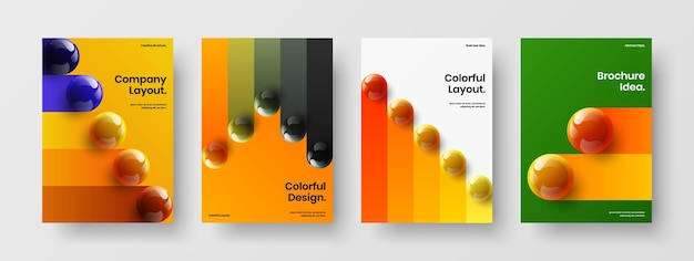 Vector multicolored annual report design vector concept bundle