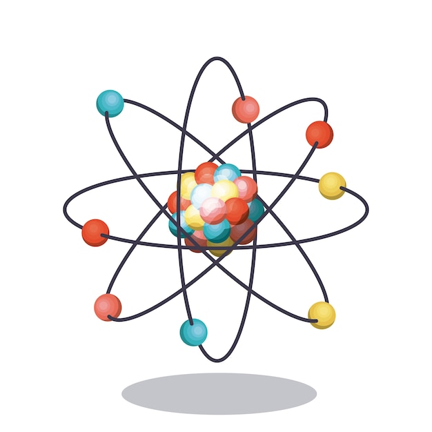 Vector multicolored atom icon