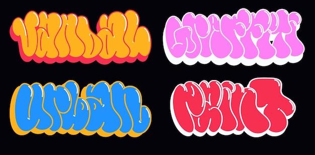 Вектор Разноцветный фон граффити буквы яркие цветные надписи в стиле граффити стр