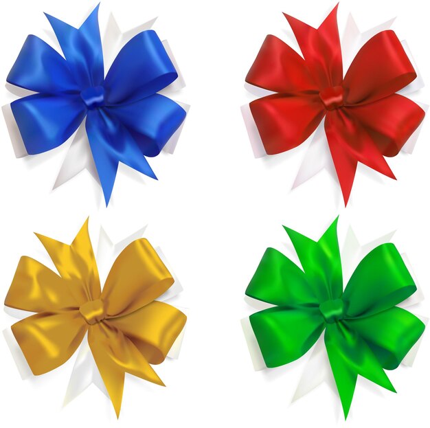 Vector multicolored bows vector set