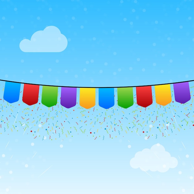 Multicolored bright buntings flags garlands