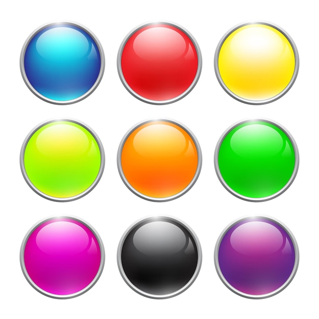 Vector multicolored buttons are in 1 set vector stock