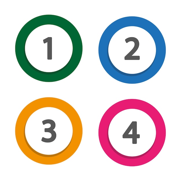 Vector multicolored buttons numbers. vector illustration.