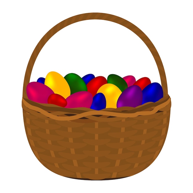 Multicolored colorful eggs for happy easter