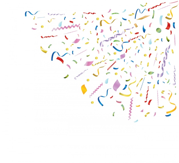 Multicolored confetti shot. Template for greeting card, flyer, banner, invitation, congratulation