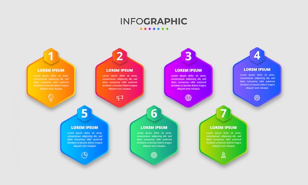 Разноцветная градиентная инфографика с опциями или шагами