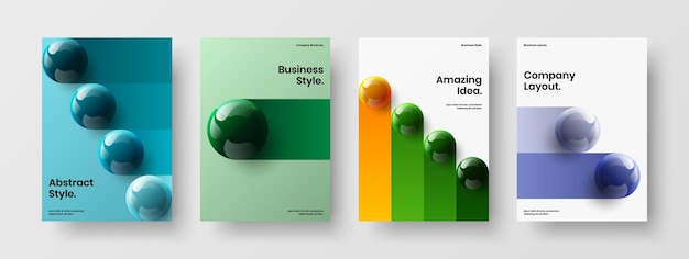 Multicolored handbill A4 vector design layout bundle