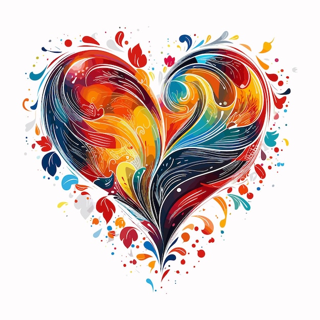 Разноцветный векторный дизайн сердца Холи арт иллюстрация сердца