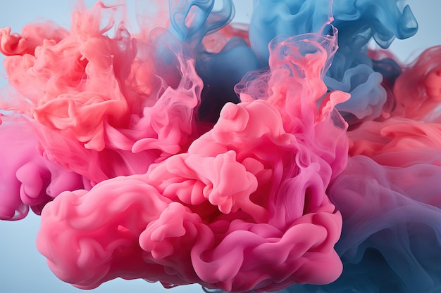 Vector multicolored ink in water abstract volumetric forms dissolution in water