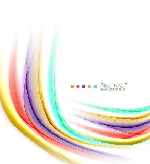 ベクトル 白いモーションコンセプトの抽象的な背景に色とりどりの線
