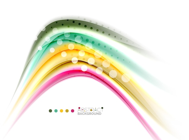 Multicolored lines on white motion concept abstract background Vector