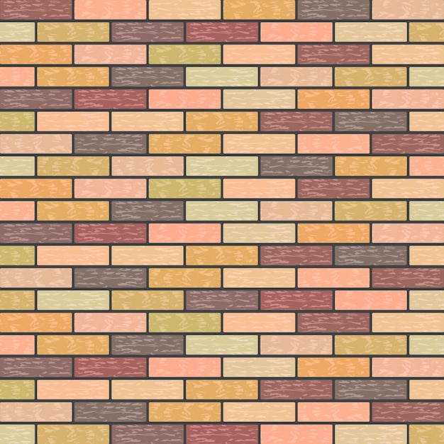 Vector multicolored marble brick background in retro shades