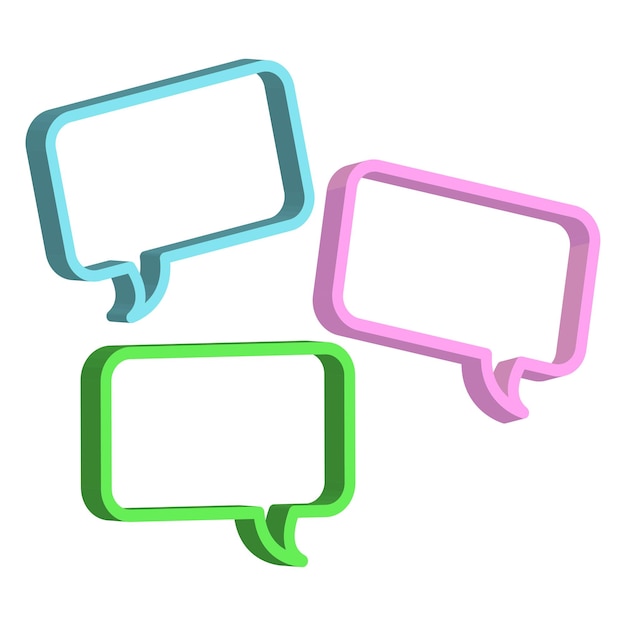 Multicolored message dialog chat speech bubble empty speech bubble vector illustration