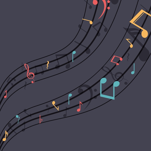 Multicolored music note icon