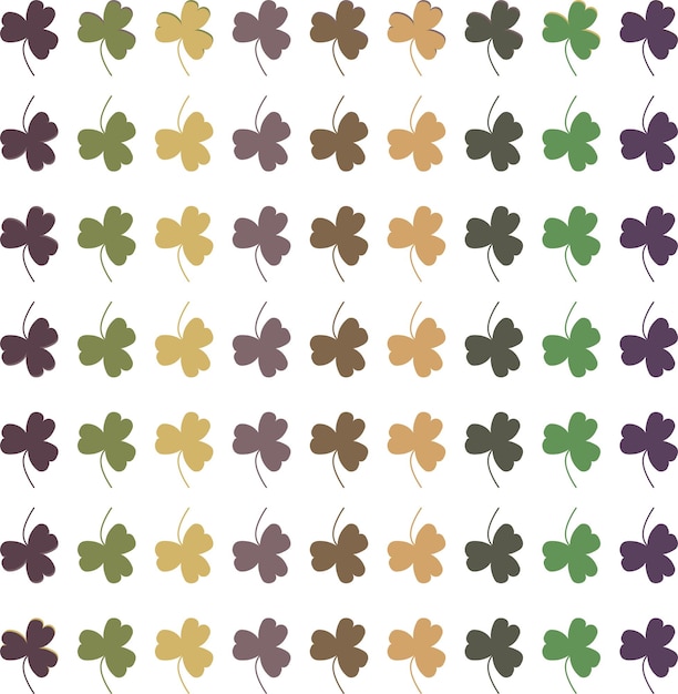 토끼풀의 여러 가지 빛깔의 패턴