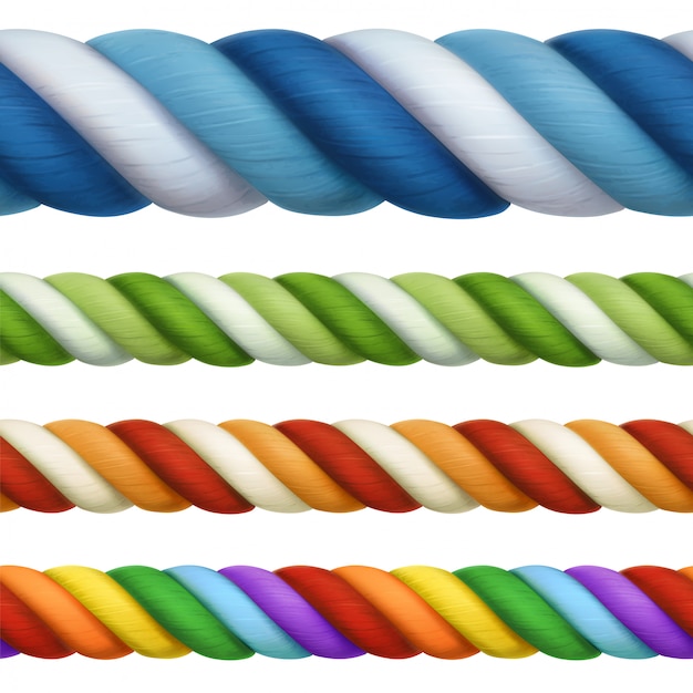 Вектор Разноцветные веревки, векторные элементы дизайна бесшовные модели