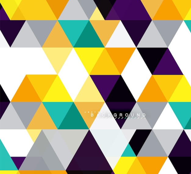 Vector multicolored triangles abstract background mosaic tiles concept