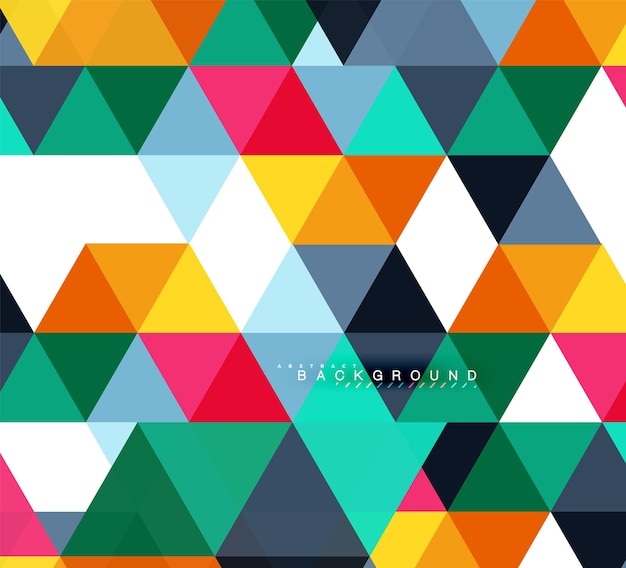 Vector multicolored triangles abstract background mosaic tiles concept