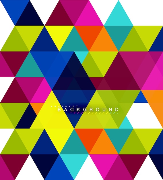 Multicolored triangles abstract background mosaic tiles concept