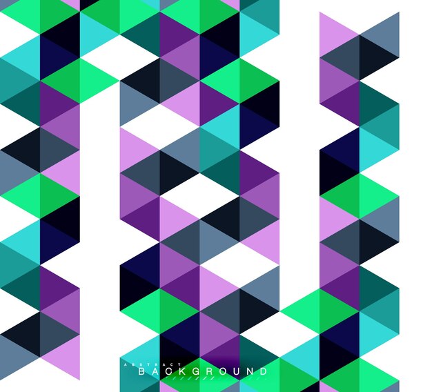 Multicolored triangles abstract background mosaic tiles concept