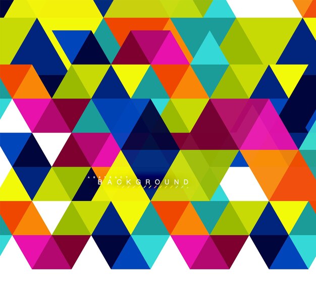 Vector multicolored triangles abstract background mosaic tiles concept