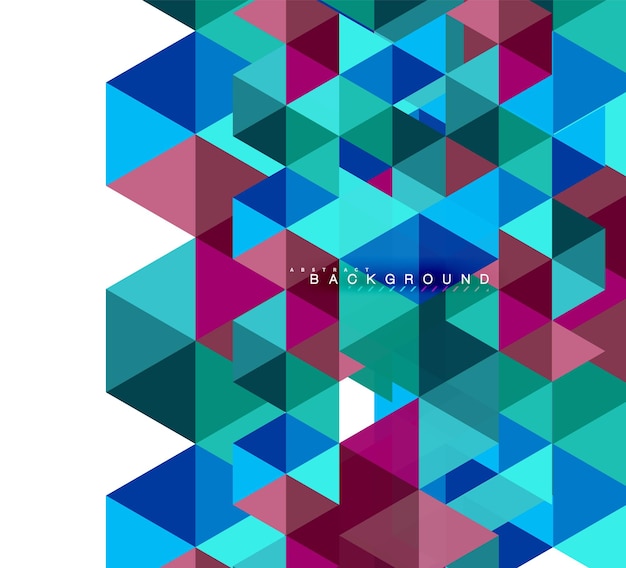 multicolored triangles abstract background mosaic tiles concept