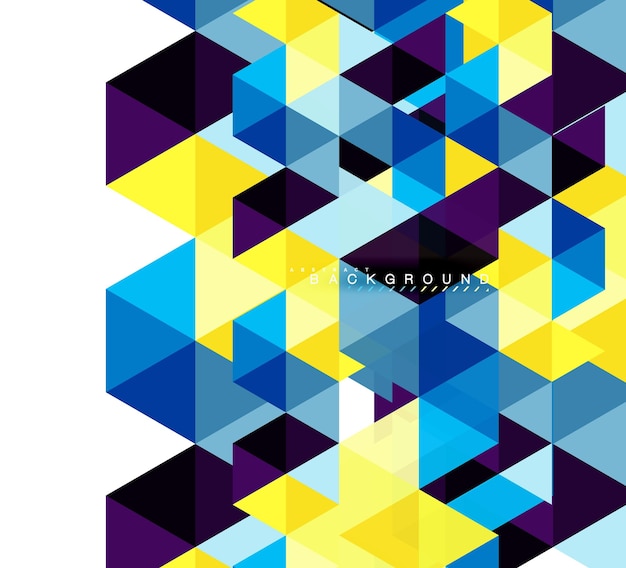 Multicolored triangles abstract background mosaic tiles concept