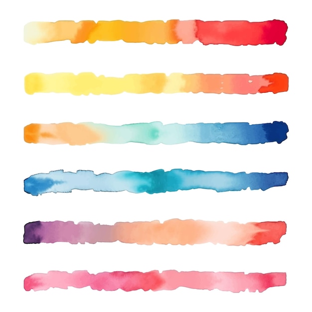 Multicolored watercolors on a white background