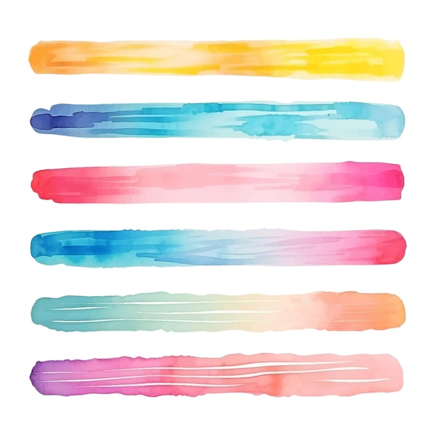 Multicolored watercolors on a white background