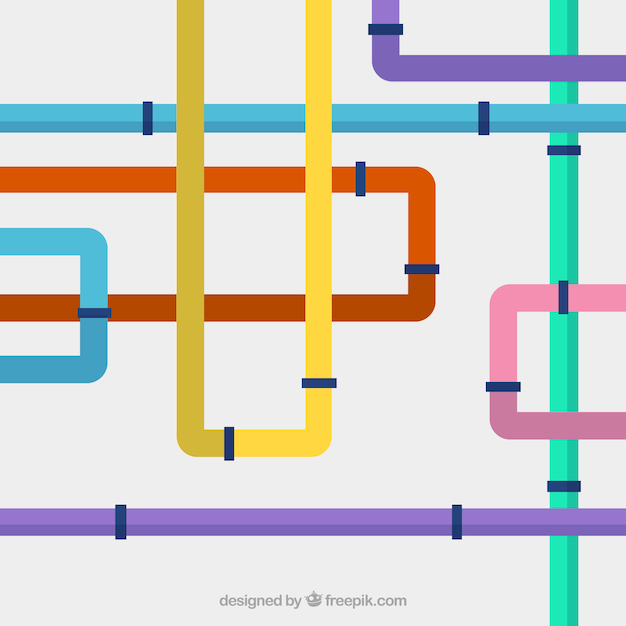 Multicoloured water pipelines
