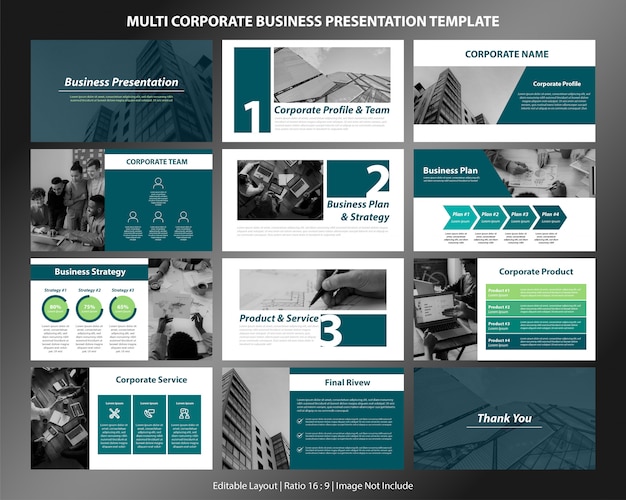 Vector multicorporate zakelijke presentatiesjabloon