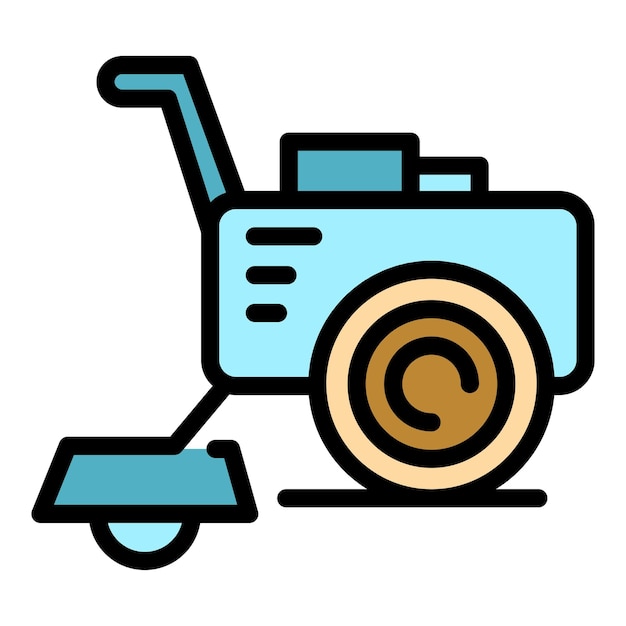 Multicultor-icon outline vector Machineboerderij Uitrusting machinerie kleur vlak