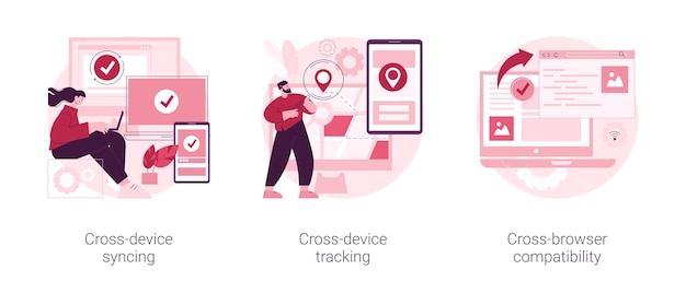 Multidevice compatibility abstract concept vector illustrations