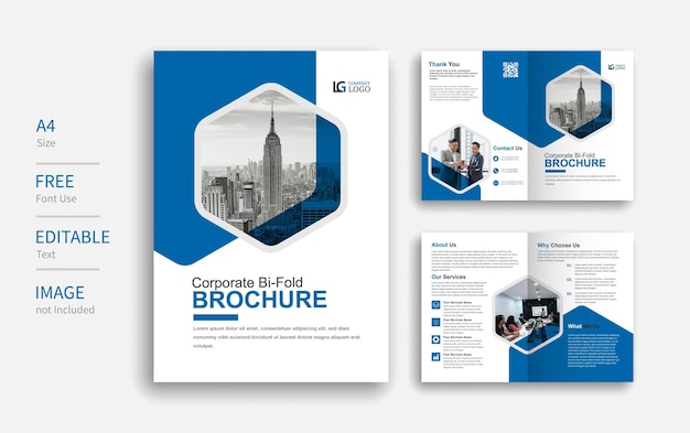 Multifunctioneel bi-fold brochure sjabloon lay-outontwerp