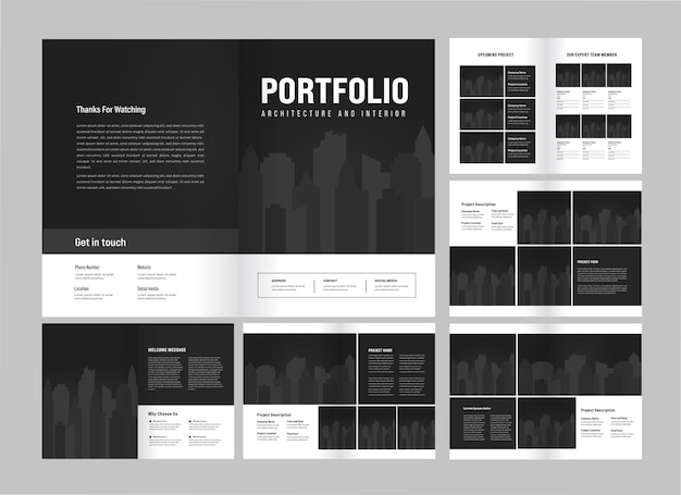 Vector multifunctionele portfoliosjabloon