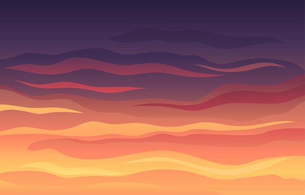 Multilayer gradient sky with shades of orange to dark blue vector illustration