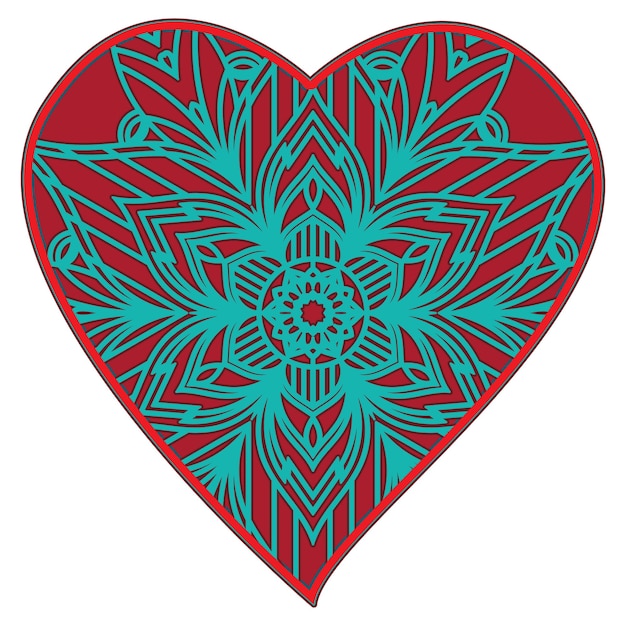 Multilayer valentine heart mandala background.