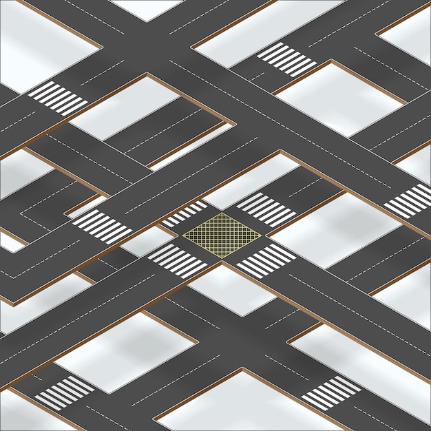 Multilevel crossroad sections with shadows