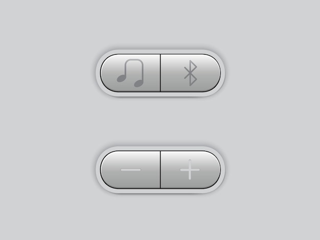 벡터 음악 디자인을위한 멀티미디어 버튼