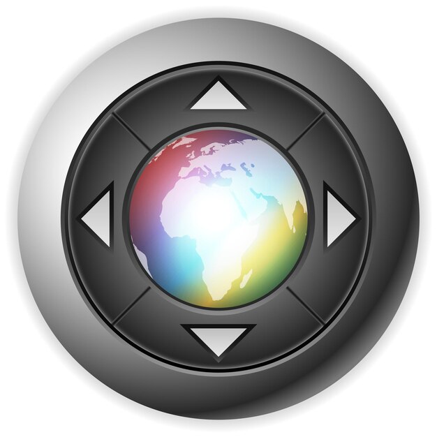 Vector multimedia button globe 2